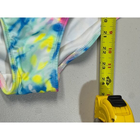 Justice Girls Tie-Dye 1 Shoulder Cut Out Swimsuit XL (16/18) UPF 50+ Swimwear - Picture 7 of 11